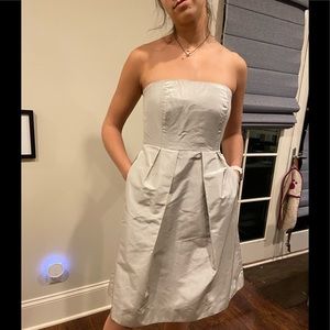 J Crew Strapless Silk Formal Cocktail Dress w/pockets sz. 8